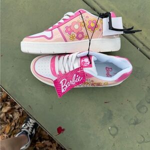 Barbie Pink White Floral Low-Top Sneakers